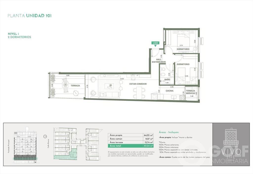 VENTA DE APARTAMENTO DE 2 DORMITORIOS EN CORDON