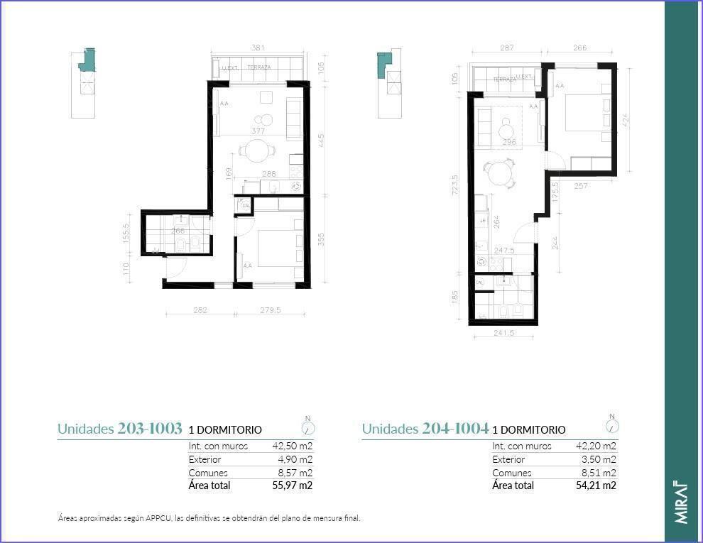Apartamento de un dormitorio en venta en Cordón - 604