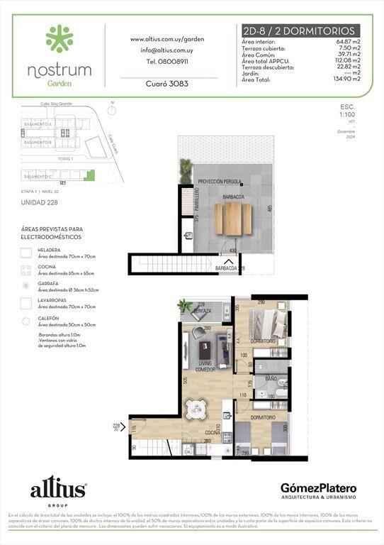 VENTA 2 DORMITORIOS NOSTRUM GARDEN PRADO AZOTEA EX