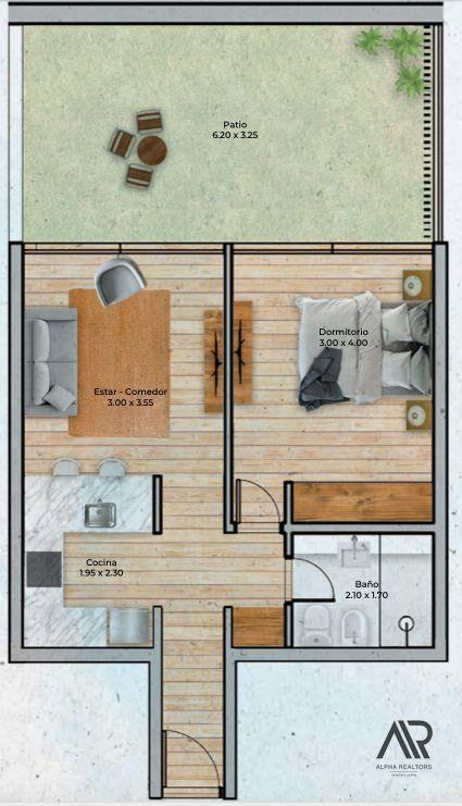 Apartamento en venta de 1 dormitorio en Pocitos Nuevo co...