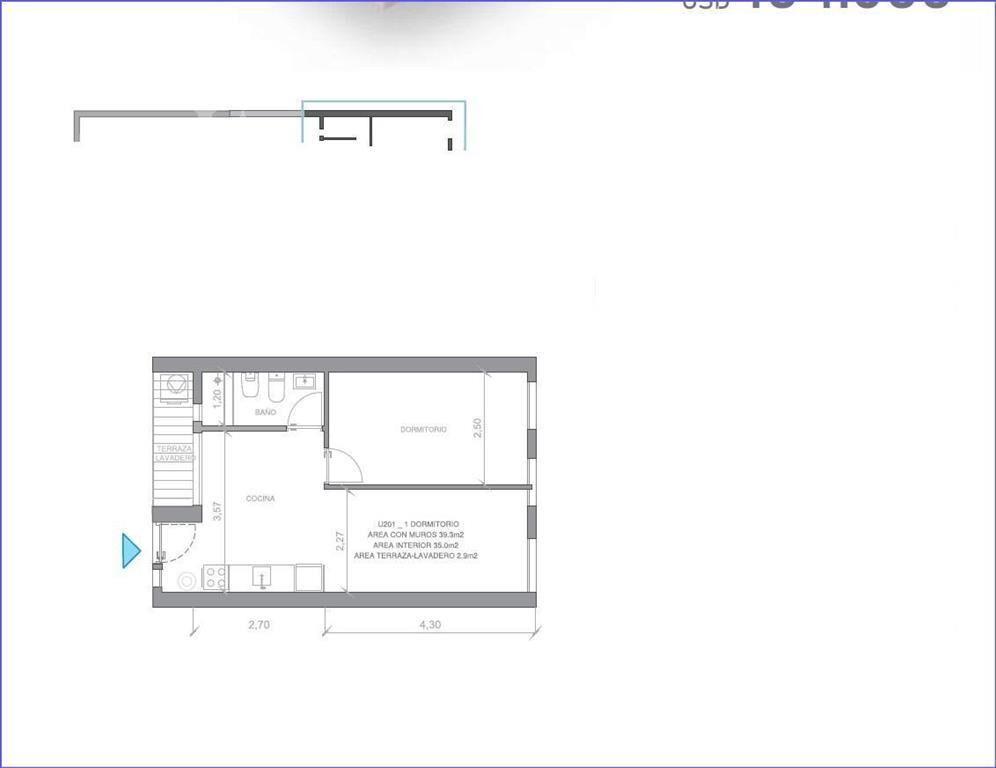 Apartamento de un dormitorio en venta en Aguada - 201