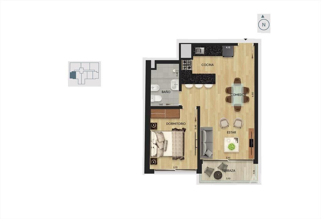 Apartamento de un dormitorio en venta en Parque Batlle - 12