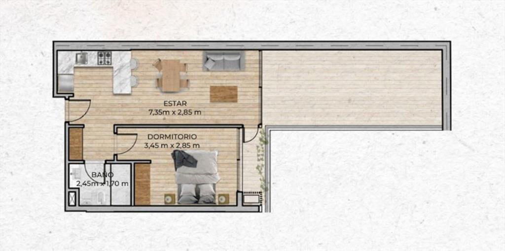 VENTA Apartamento CENTRO 1 dormitorio con balcón