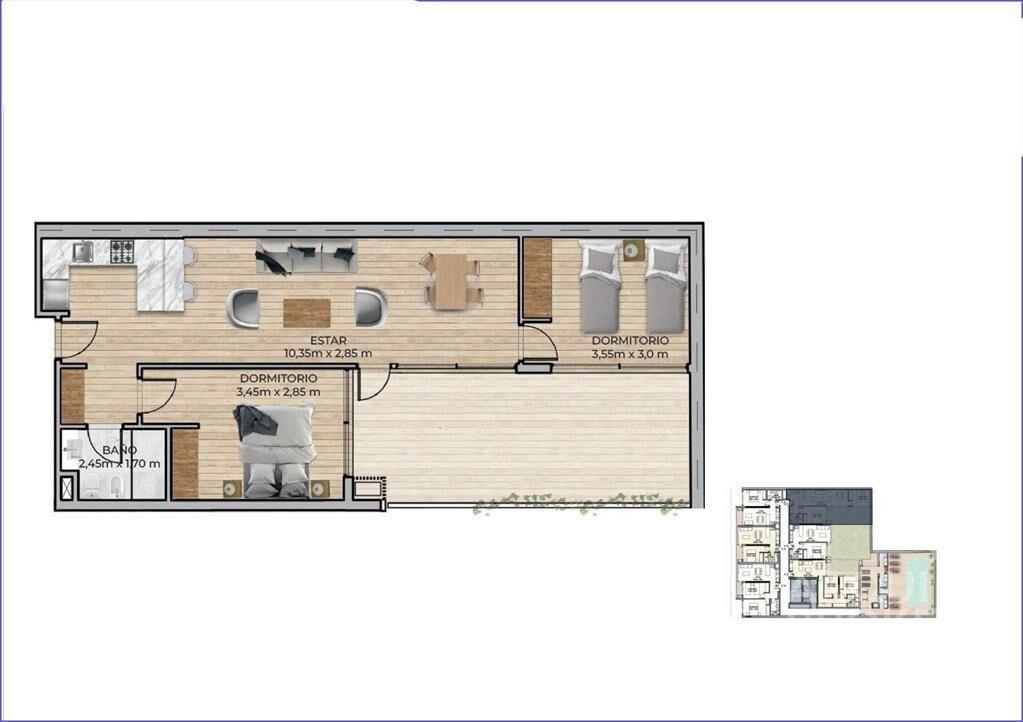 Apartamento de dos dormitorios en venta en Centro - 104