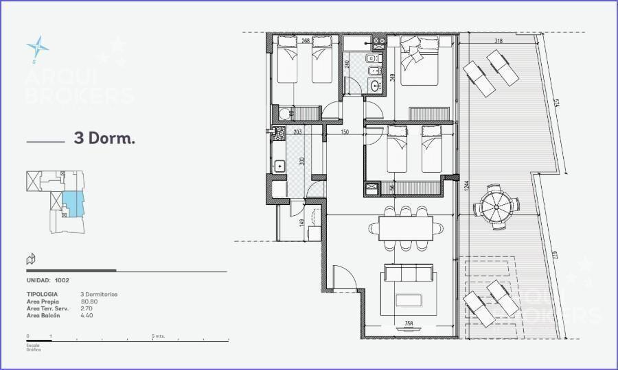 Venta apartamento penthouse tres dormitorios con renta en