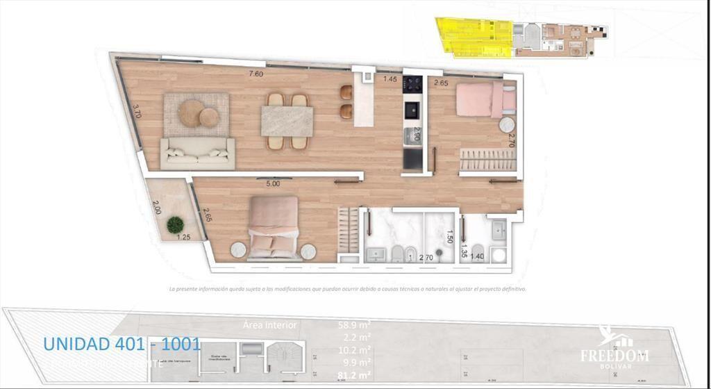 VENTA 2 DORM , TERRAZA, POCITOS, POZO