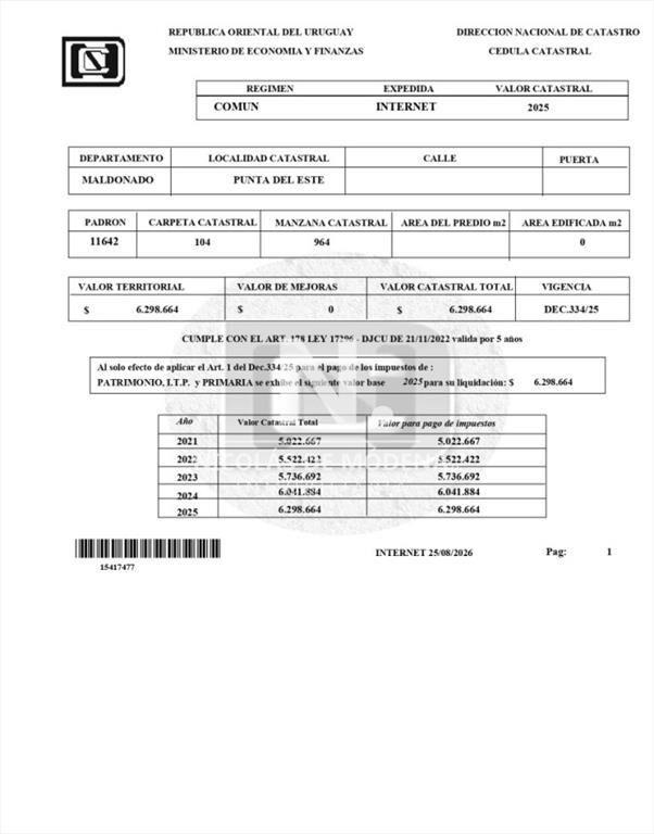 Terreno de 6600 m2 en zona redicencial en venta