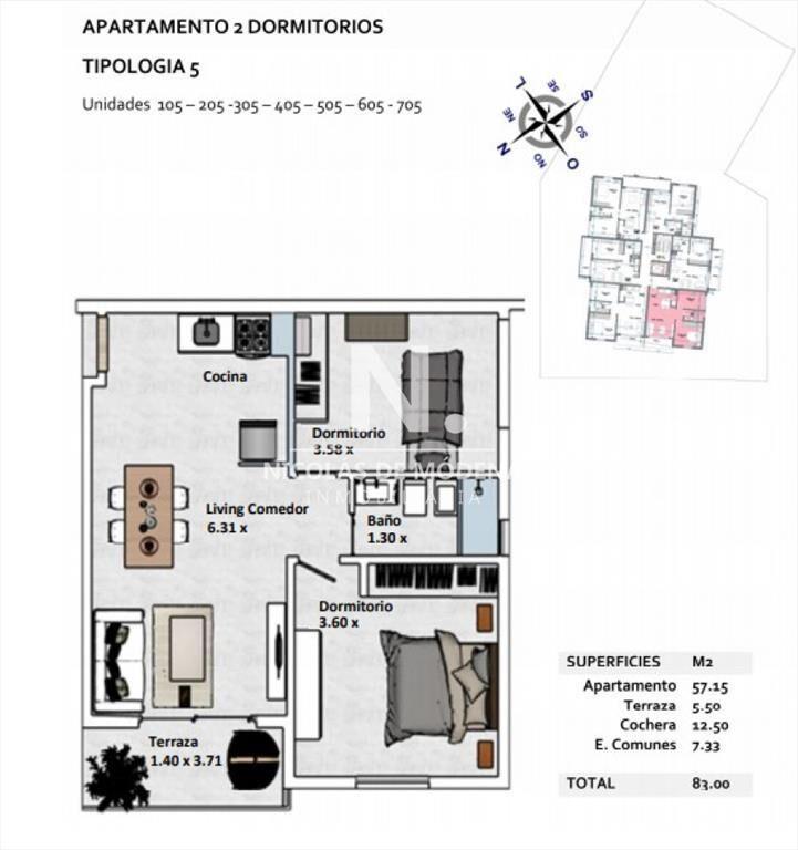 Apartamento de un dormitorio en Edifico La