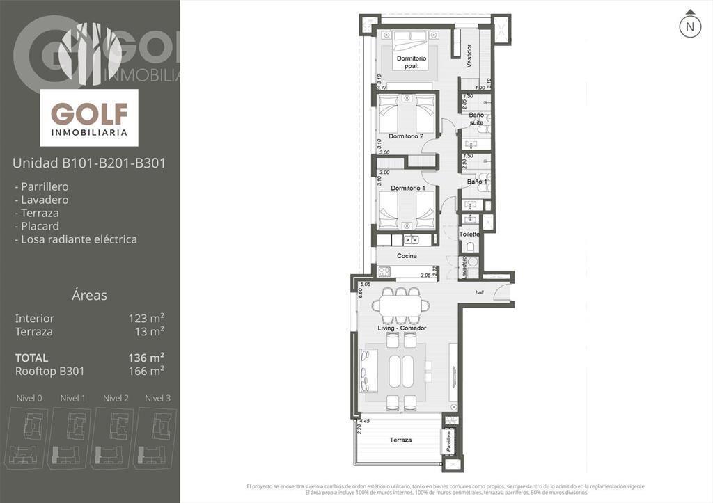 Venta de apartamento de 3 dormitorios con terraza en Carras