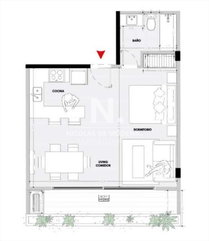 Apartamento de 1 dormitorio en venta en la Barra.