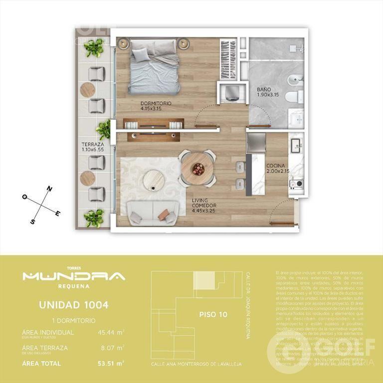 Venta apartamento PH de un dormitorio en Cordón