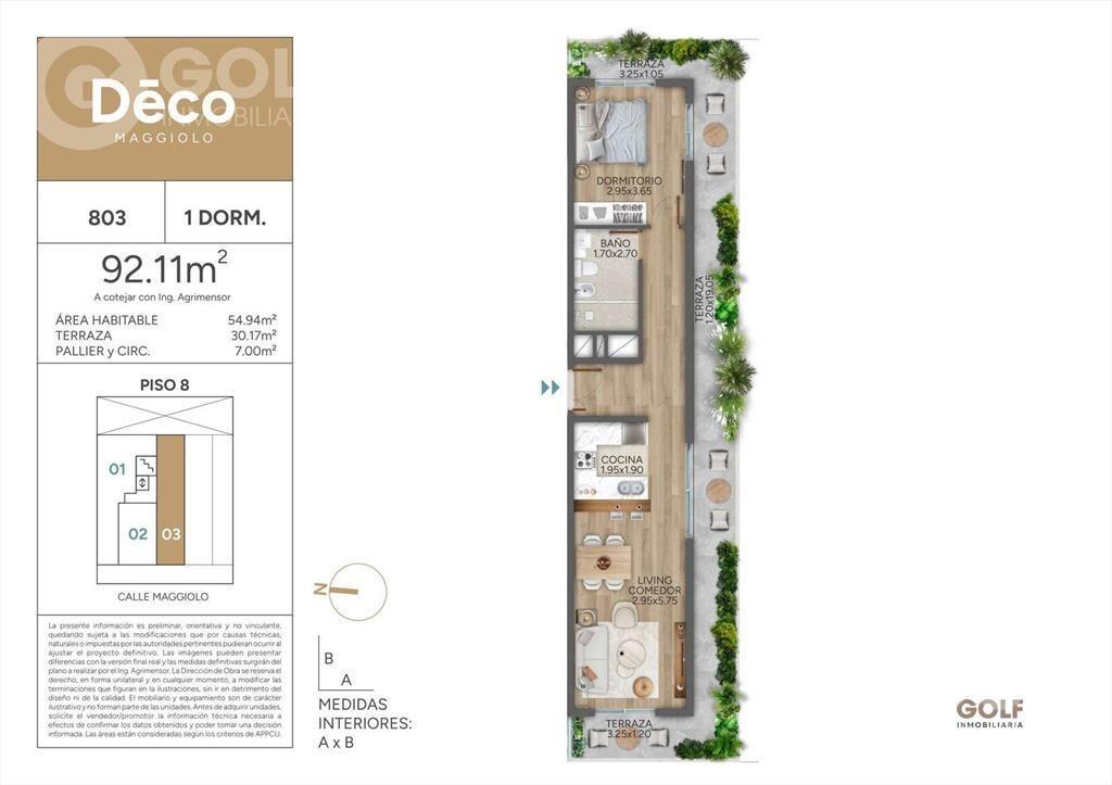 Venta Apartamento 1 dormitorio con Terraza - Parque Rodó -