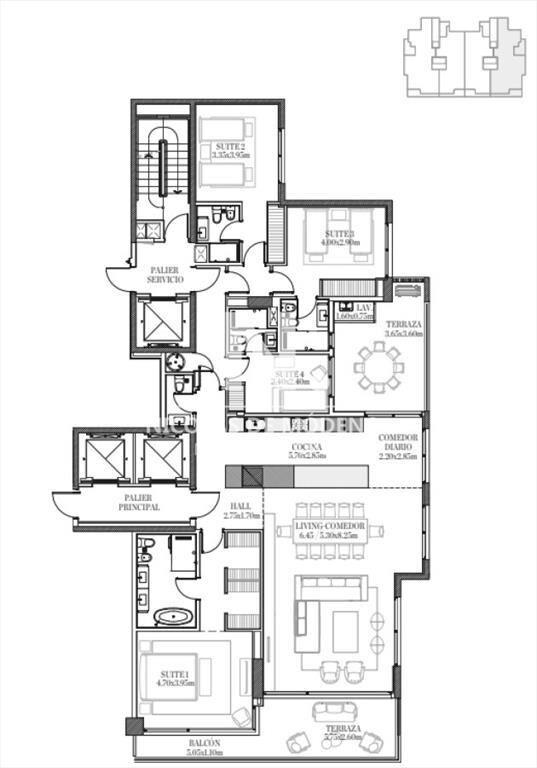 Espectacular departamento de 4 suites en venta al