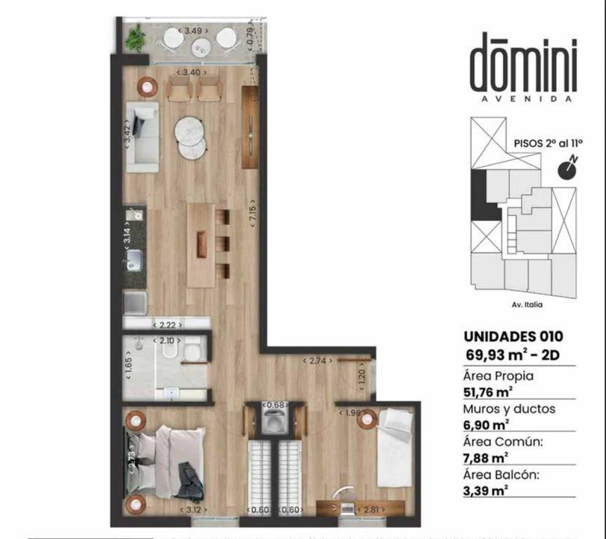 Venta apartamento 2 dormitorios en Domini Avenida
