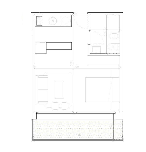 Venta apartamento monoambiente en La Blanqueada-003