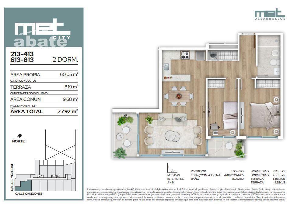 Venta Apartamento 2 dormitorios Barrio Sur