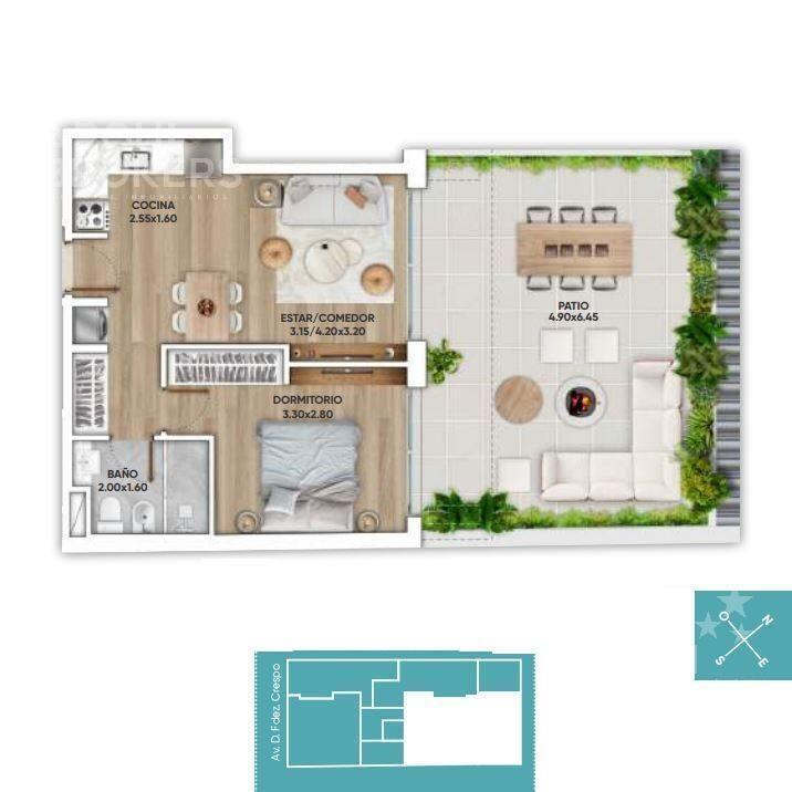 Apartamento de un dormitorio en venta en Cordón - 203