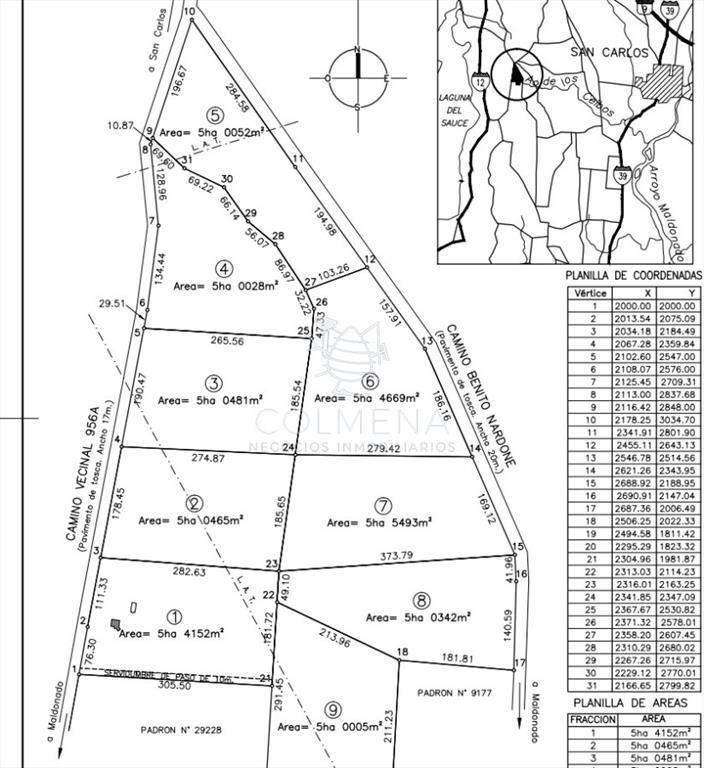 Chacras de 5 has en Punta Ballena en Venta