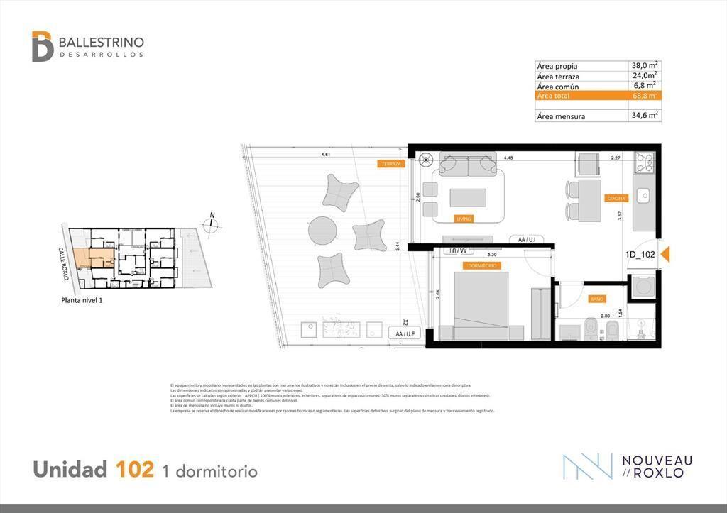 Venta Apartamento 1 Dormitorio en Cordón