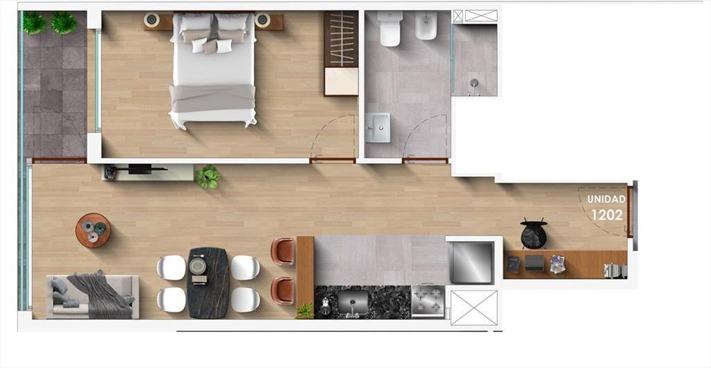 Venta Apartamento 1 dormitorio con terraza Parque Batlle Om