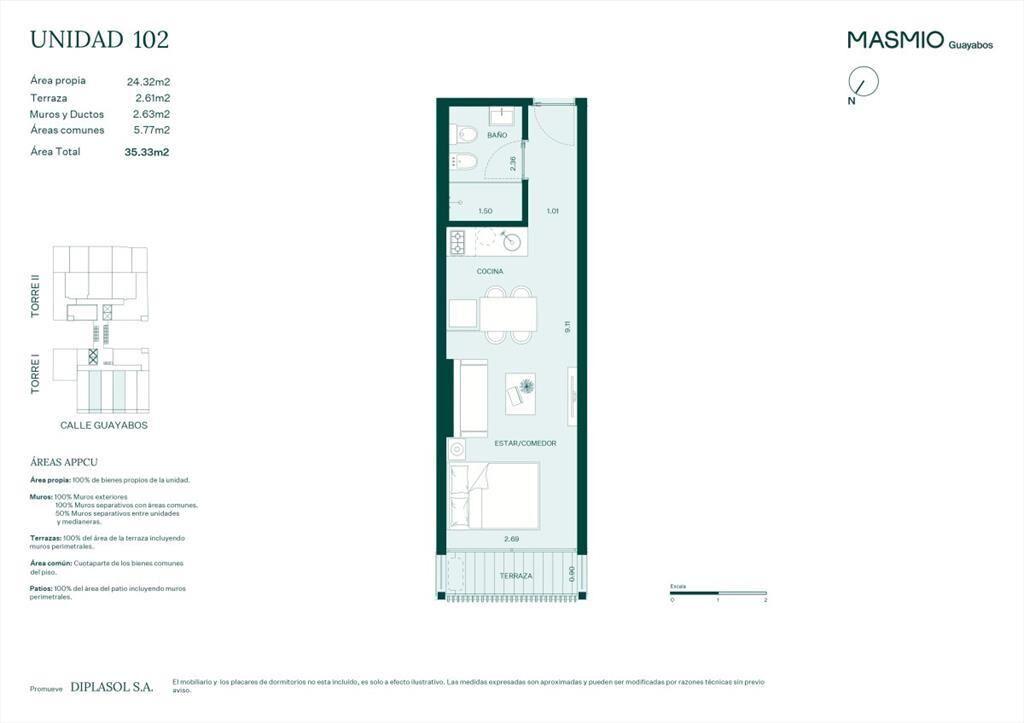 Venta Monoambiente en Cordón Montevideo - Montevideo
