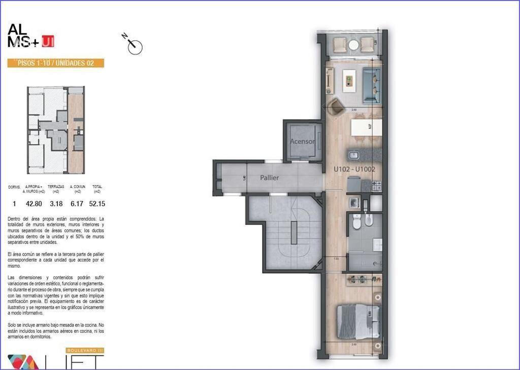 Apartamento de un dormitorio en venta en La Blanqueada - 10