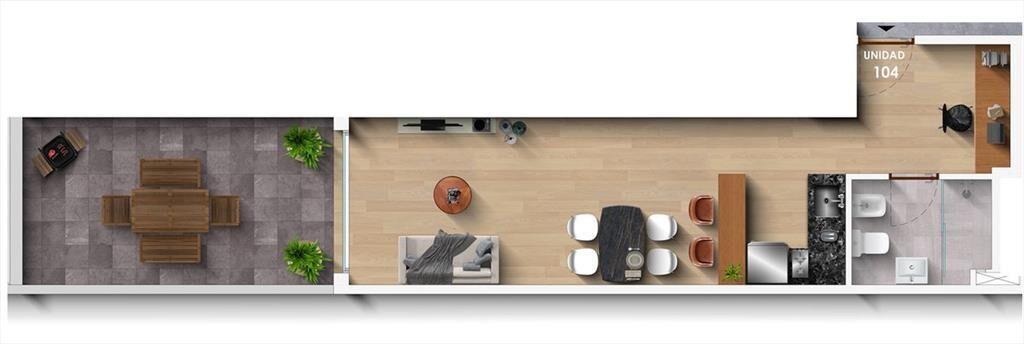 Venta apartamento monoambiente más Studio y terraza Parque