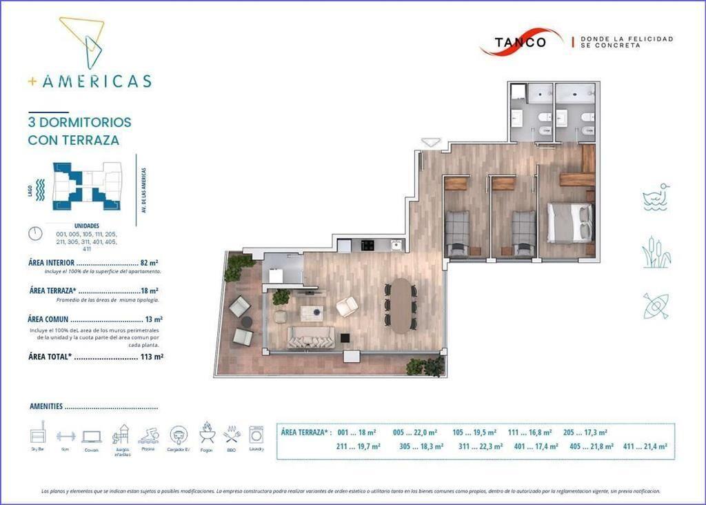 Apartamento de tres dormitorios en venta en Barra de Carras