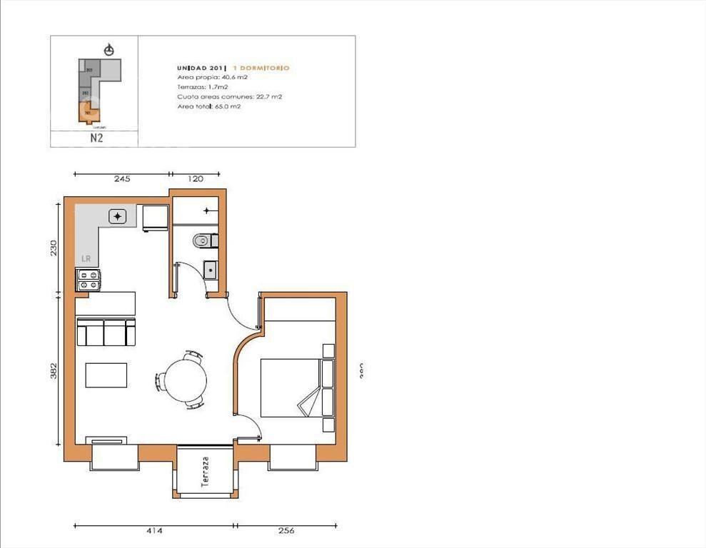 Apartamento de un dormitorio en venta en Centro - 201