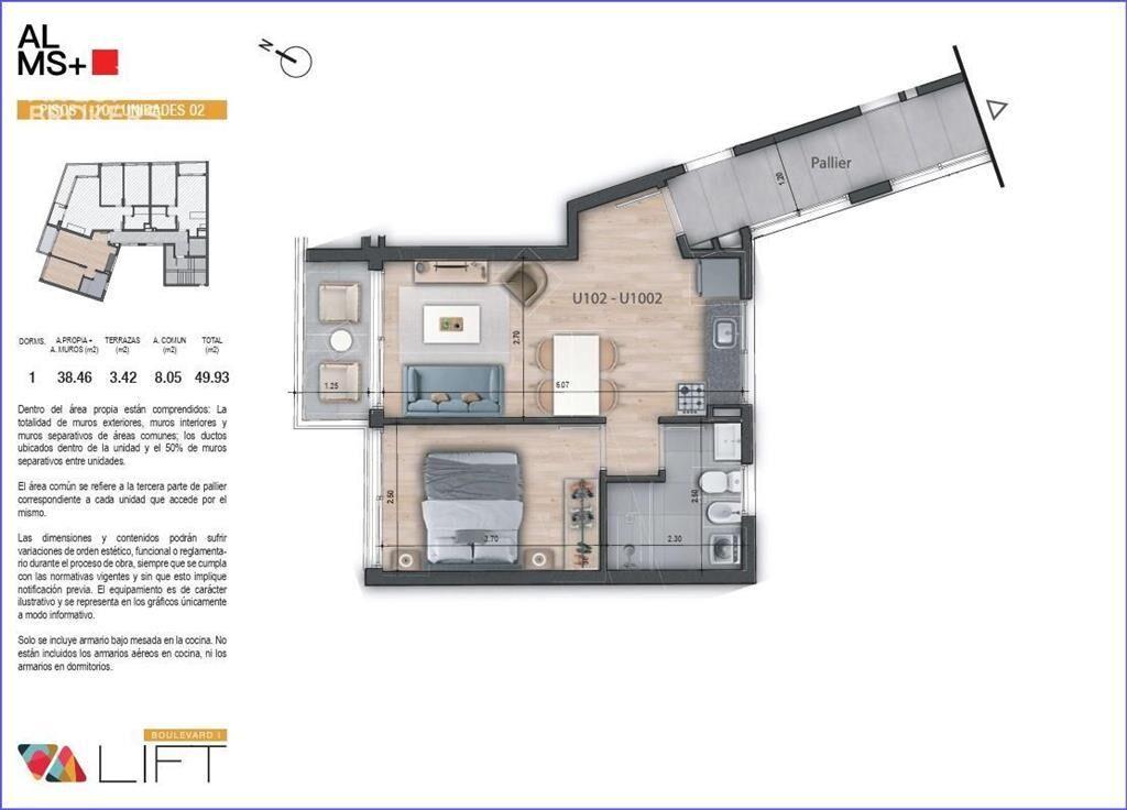 Apartamento de un dormitorio en venta en La Blanqueada - 10