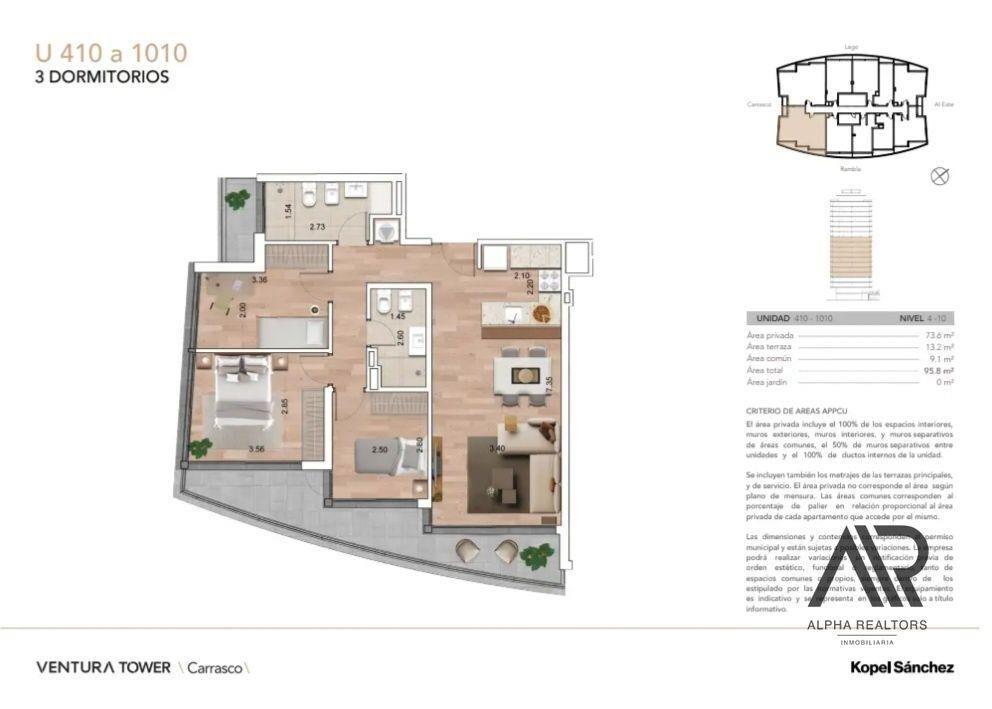 Apartamento en alquiler de 2 dormitorios c/ cochera en P...