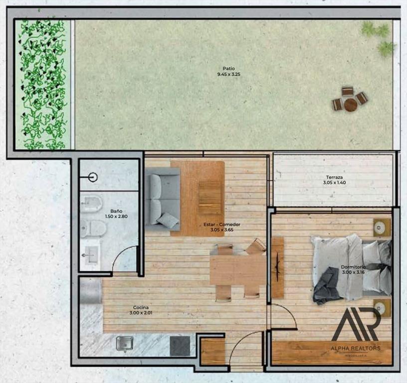 Apartamento en venta de 1 dormitorio en Pocitos Nuevo co...