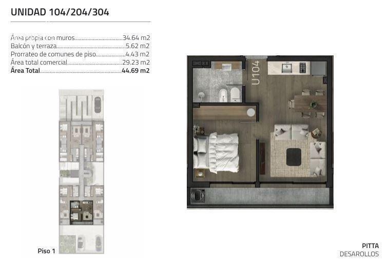Apartamento de un dormitorio en venta con renta en Malvín -