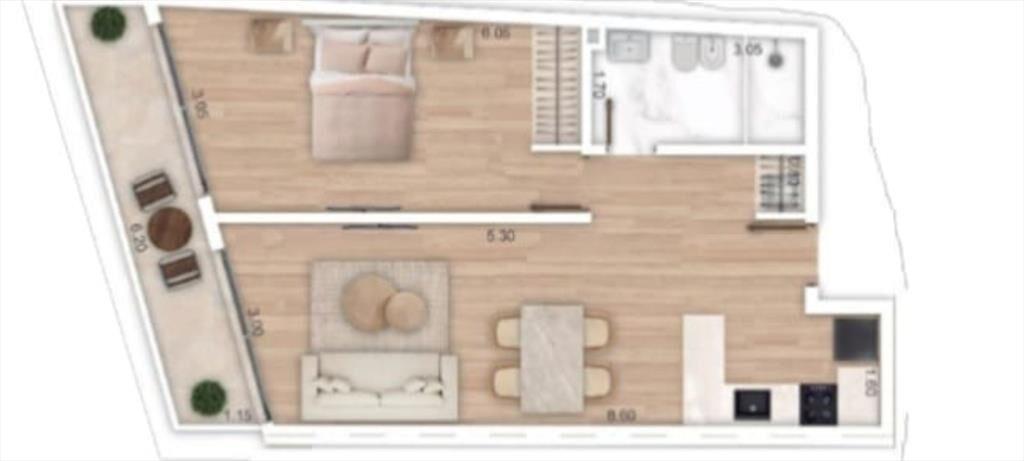 VENTA 1 DORM , TERRAZA, POCITOS, POZO