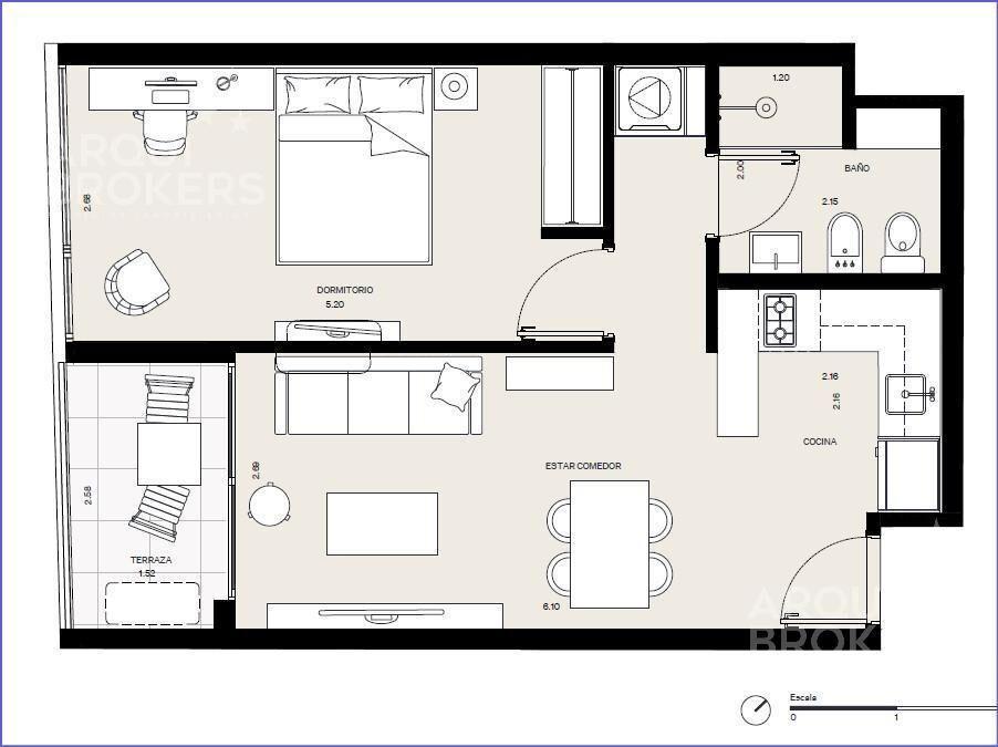 Apartamento de un dormitorio en venta en Buceo - 204