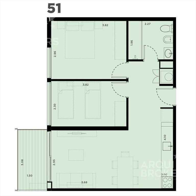 Apartamento de dos dormitorios en venta en La Blanqueada -