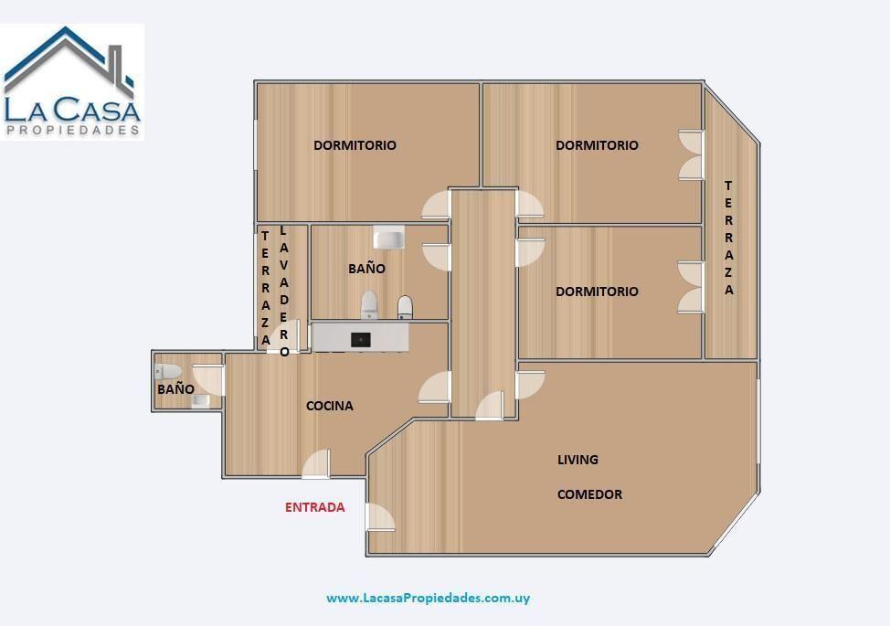 Venta de apartamento 3 dormitorios en el Centro