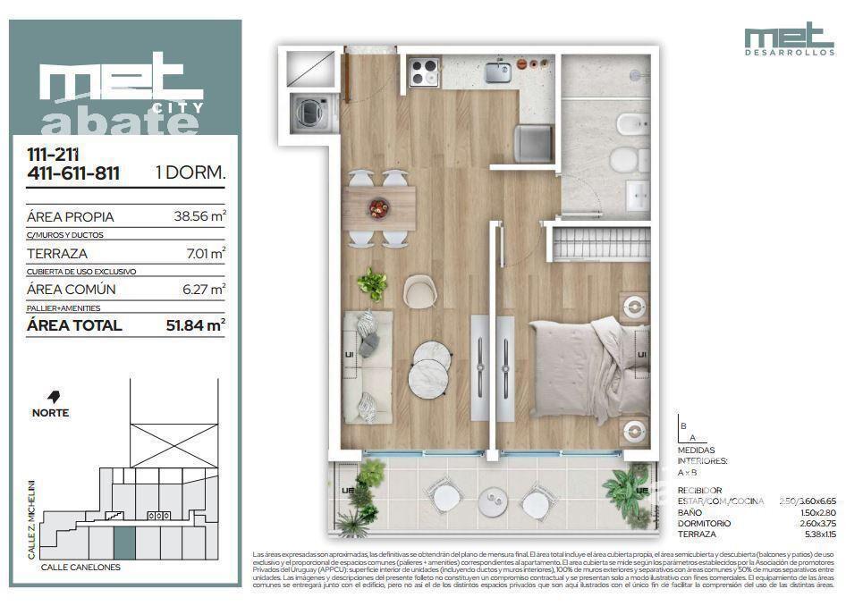 Venta Apartamento 1 dormitorio Barrio Sur
