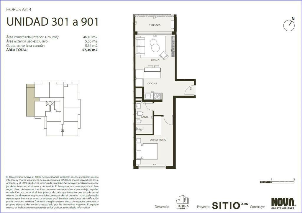 Apartamento de un dormitorio en venta en Centro - 501