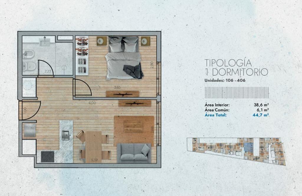 Venta 1 dormitorio con Patio en WTC