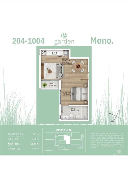 Venta apartamento monoambiente en La Blanqueada - 404