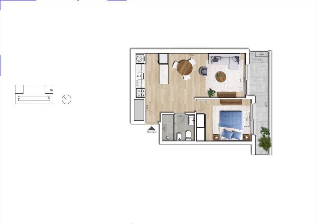 Venta apartamento un dormitorio en Capurro - 2205b