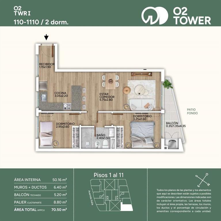 Venta de Apartamento con 2 dormitorios en Parque batlle