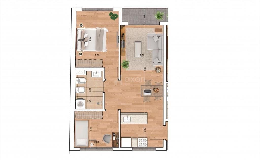 VENTA APARTAMENTO 2 DORMITORIOS EN OBRA CORDON SUR