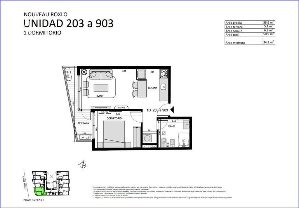 Apartamento de un dormitorio en venta en Cordón - 203