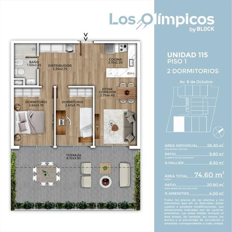 Venta La Blanqueada CON RENTA 2 dorm