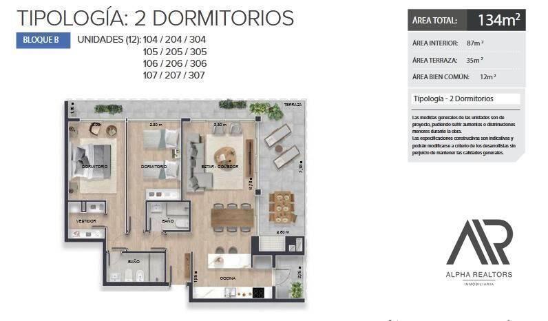 Venta Apartamento A Estrenar 2 Dormitorios, Amplia Terra...