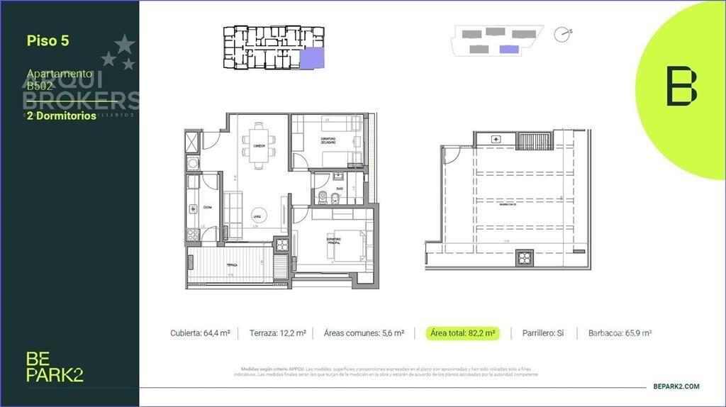 Apartamento penthouse de dos dormitorios en venta en Parque