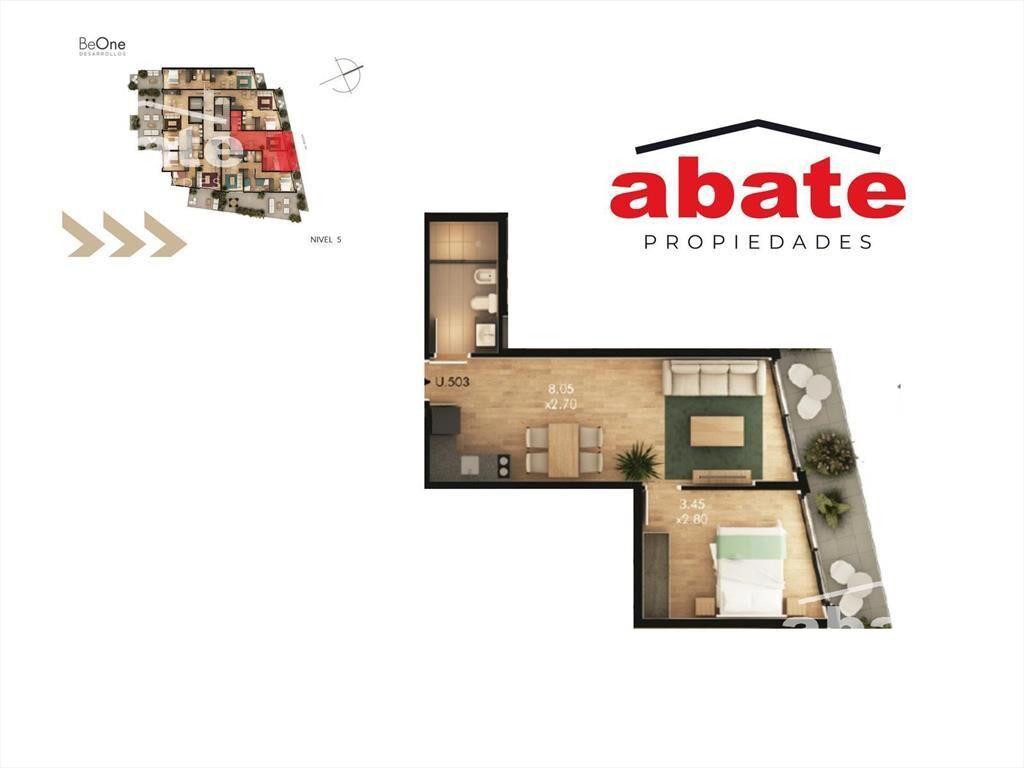 Venta apartamento 1 dormitorio en Buceo con terraza en piso