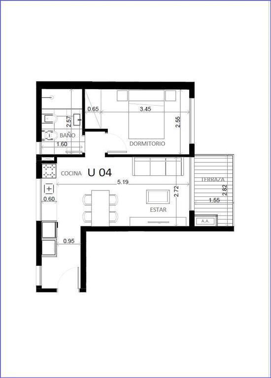 Apartamento de un dormitorio en venta en Cordón Sur - 904